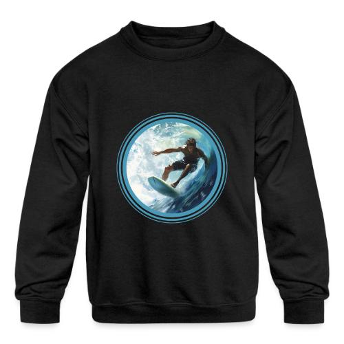 Surfing Freedom - Kids' Crewneck Sweatshirt