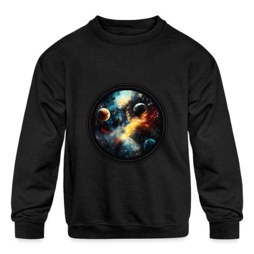 Painted Cosmos of Planets - Kids' Crewneck Sweatshirt