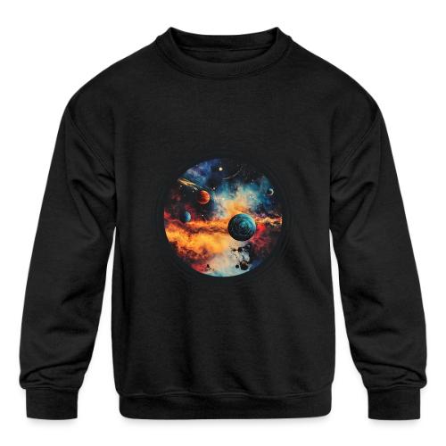 Cosmic Brush Planets - Kids' Crewneck Sweatshirt