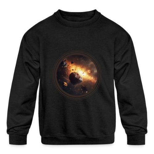 Asteroids Drift - Kids' Crewneck Sweatshirt