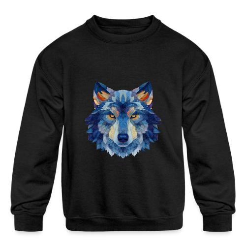 Wolf: Alpha Portrait - Kids' Crewneck Sweatshirt