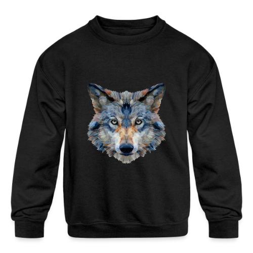 Wolf: Chromatic Wild Gaze - Kids' Crewneck Sweatshirt