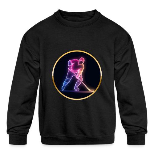 Hockey: Neon Ice Rush - Kids' Crewneck Sweatshirt