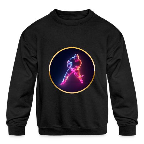 Hockey: Neon Ice Strike - Kids' Crewneck Sweatshirt