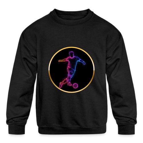Neon Soccer Flow - Kids' Crewneck Sweatshirt