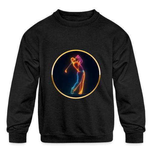 Neon Golf Motion - Kids' Crewneck Sweatshirt