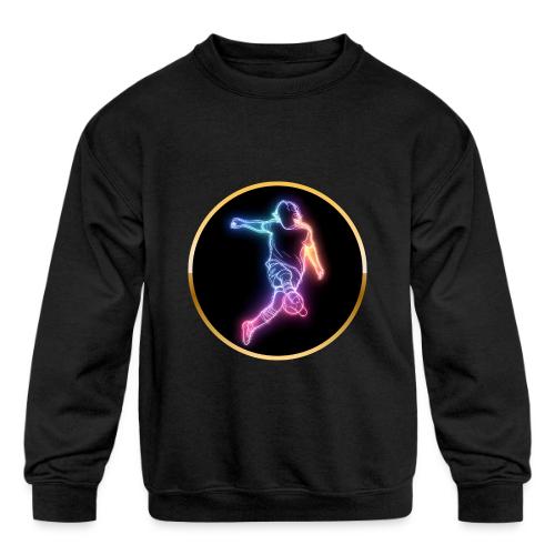 Soccer: Neon Goal Fusion - Kids' Crewneck Sweatshirt