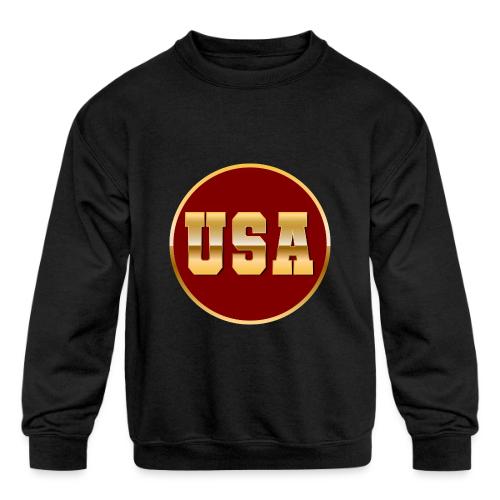 Golden USA Seal - Kids' Crewneck Sweatshirt