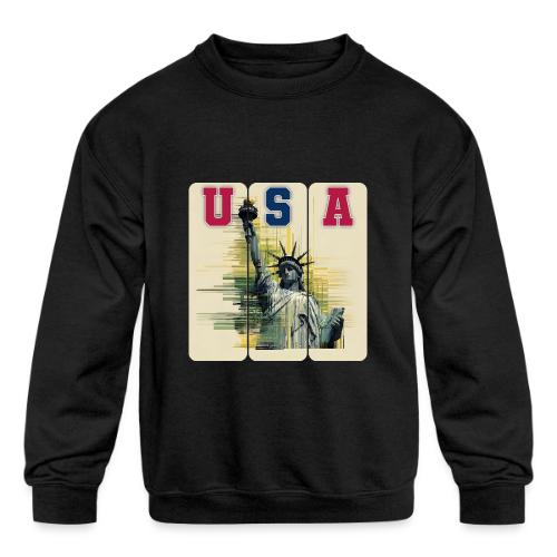 Art illustration of the Statue of Liberty - Kids' Crewneck Sweatshirt
