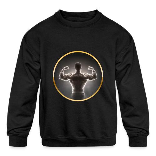 Bodybuilding: Neon Strength Frame - Kids' Crewneck Sweatshirt