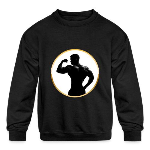 Bodybuilder: Classic Flex Emblem - Kids' Crewneck Sweatshirt