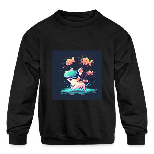 Virtual Kitty Quest - Kids' Crewneck Sweatshirt