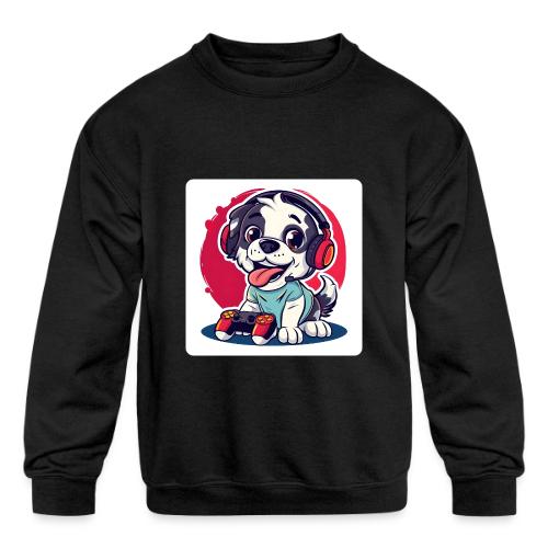 Puppy: Playful Paws Gaming Buddy - Kids' Crewneck Sweatshirt