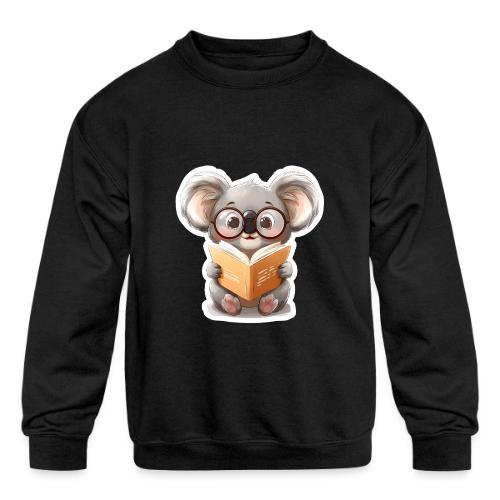 Gamer Koala Reading Strategy Book - Kids' Crewneck Sweatshirt