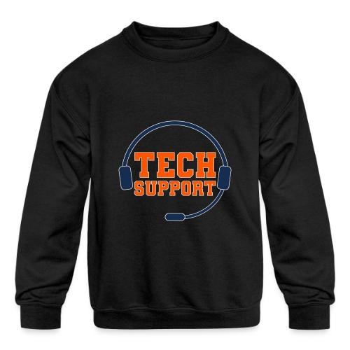 Tech Support Mode On - Kids' Crewneck Sweatshirt