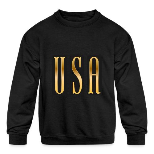USA Gold Monolith - Kids' Crewneck Sweatshirt