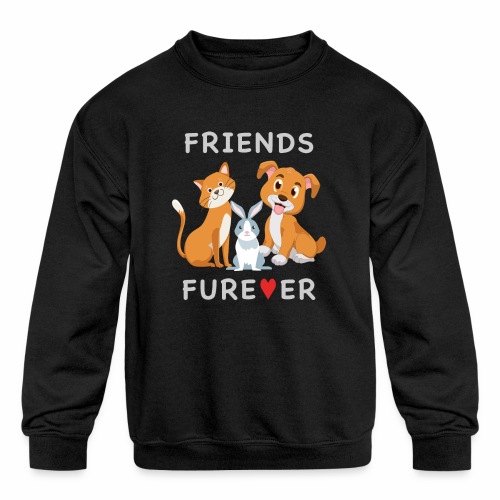 Friends Forever BFF Dog Cat Bunny Rabbit Kids Gift - Kids' Crewneck Sweatshirt