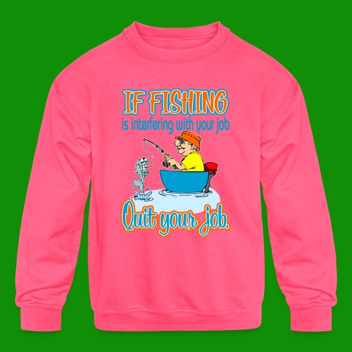 Fishing Job - Kids' Crewneck Sweatshirt