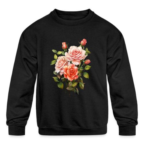 Pink Roses - Kids' Crewneck Sweatshirt
