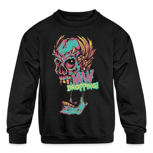 Jaw Dropping Skull - Kids' Crewneck Sweatshirt