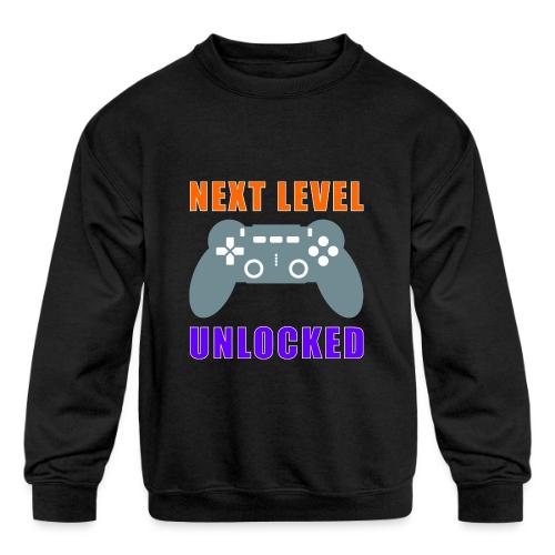 Next Level Unlocked Gamer Design - Kids' Crewneck Sweatshirt