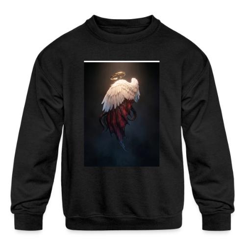 Angel vs Demon Wings Dark Aesthetic Gothic T-Shirt - Kids' Crewneck Sweatshirt