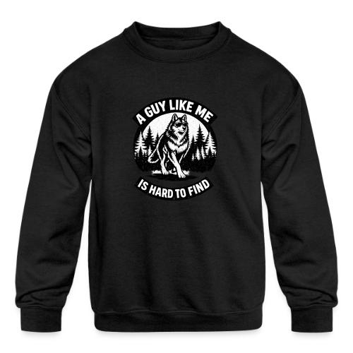 Funny Wolf Shirt – Hard to Find Retro Tee - Kids' Crewneck Sweatshirt