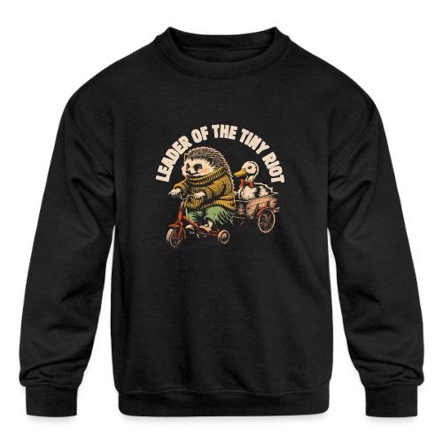 Leader of the Tiny Riot Design - Kids' Crewneck Sweatshirt