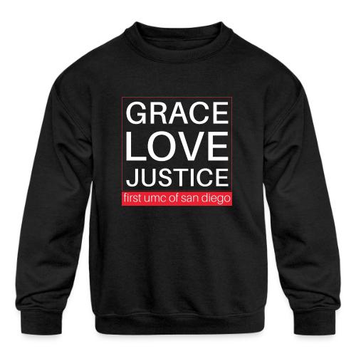 Grace Love Justice - square - Kids' Crewneck Sweatshirt