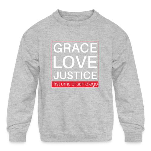 Grace Love Justice - square - Kids' Crewneck Sweatshirt