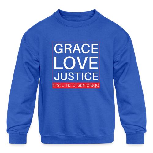 Grace Love Justice - square - Kids' Crewneck Sweatshirt