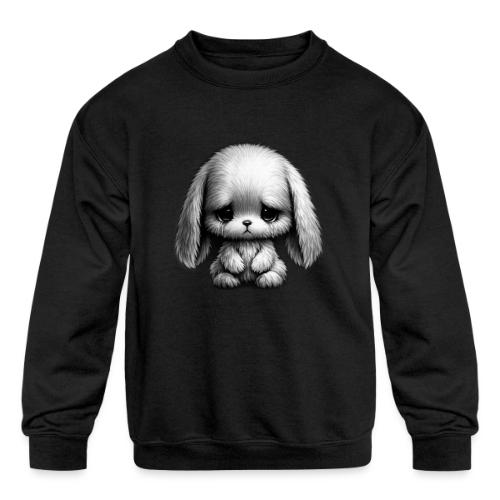 Sad Puppy Meme with Puppy Standing - Kids' Crewneck Sweatshirt