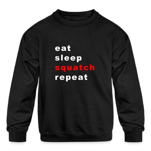 eat sleep squatch repeat - Kids' Crewneck Sweatshirt