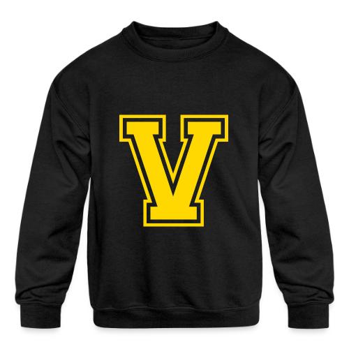 Letter V – Capital Athletic Alphabet Monogram - Kids' Crewneck Sweatshirt