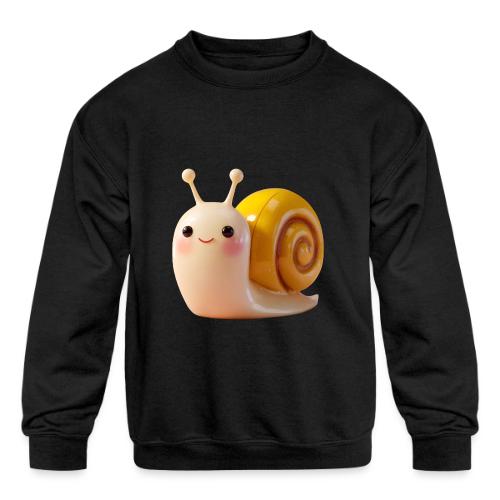 Sweet Cartoon Baby Snail Full of Joy - Kids' Crewneck Sweatshirt