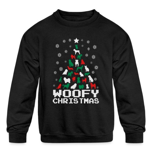 Woofy Christmas Tree - Kids' Crewneck Sweatshirt