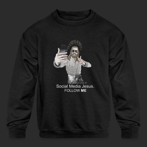 Social Media Jesus - Kids' Crewneck Sweatshirt