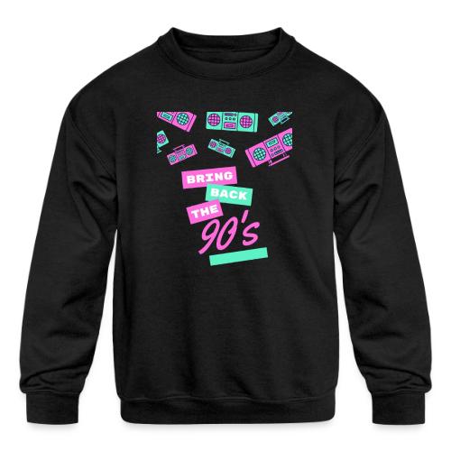 Bring Back The 90s Nostalgia Design| Retro 90s Art - Kids' Crewneck Sweatshirt