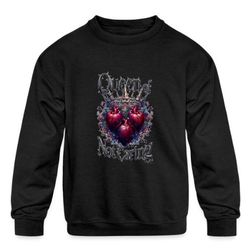 Queen of Not Caring T-Shirt - Kids' Crewneck Sweatshirt