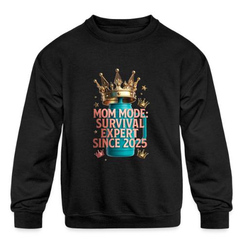 Mom Mode Survival Expert Tee - Kids' Crewneck Sweatshirt