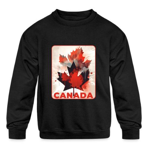 Canada Inked Leaf - Kids' Crewneck Sweatshirt