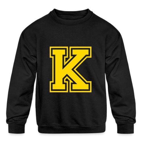Letter k – Capital Athletic Alphabet Monogram - Kids' Crewneck Sweatshirt