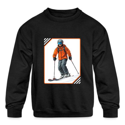 Skiing Thrill Ride - Kids' Crewneck Sweatshirt