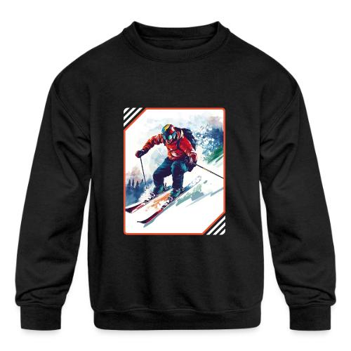 Skiing is Life - Kids' Crewneck Sweatshirt