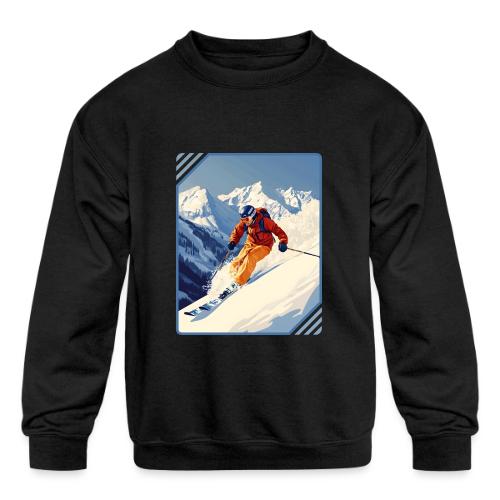 Mountain Skiing Vibes - Kids' Crewneck Sweatshirt