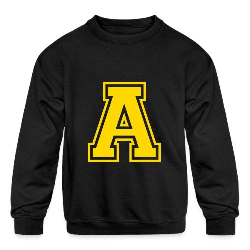 Letter A – Capital Athletic Alphabet Monogram - Kids' Crewneck Sweatshirt