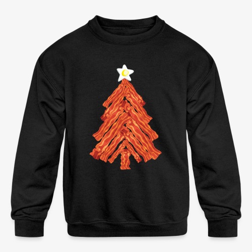 Funny Bacon and Egg Christmas Tree - Kids' Crewneck Sweatshirt