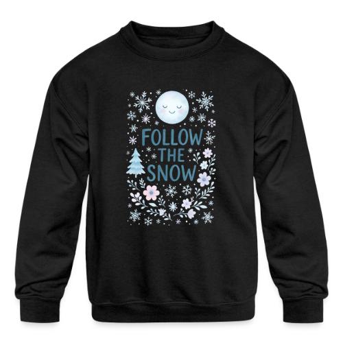 Follow the Snow – Cozy Winter Watercolor - Kids' Crewneck Sweatshirt