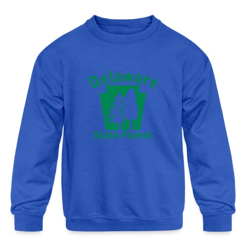 Delaware State Forest Keystone (w/trees) - Kids' Crewneck Sweatshirt