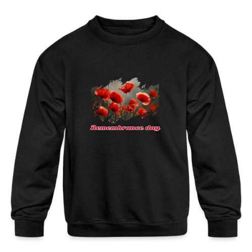 Remembrance Day with poppies - Kids' Crewneck Sweatshirt